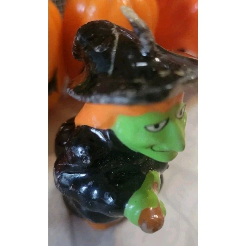 Vtg Halloween Candles Holiday Decor Ghost Witch Jack O Lantern Black Cat Russ